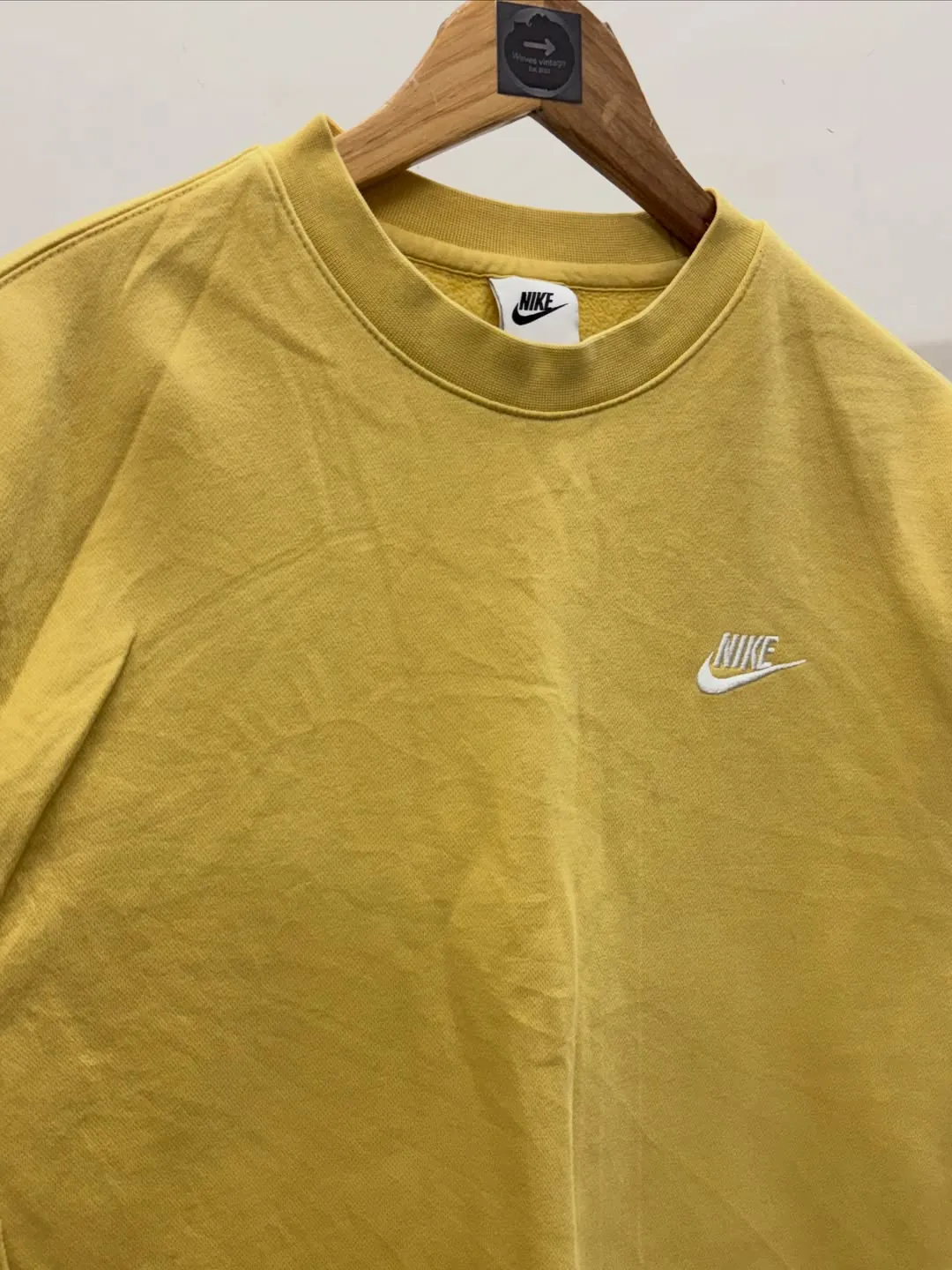 MUSTARD YELLOW NIKE EMBROIDERY TICK SWEATSHIRT — photo 4