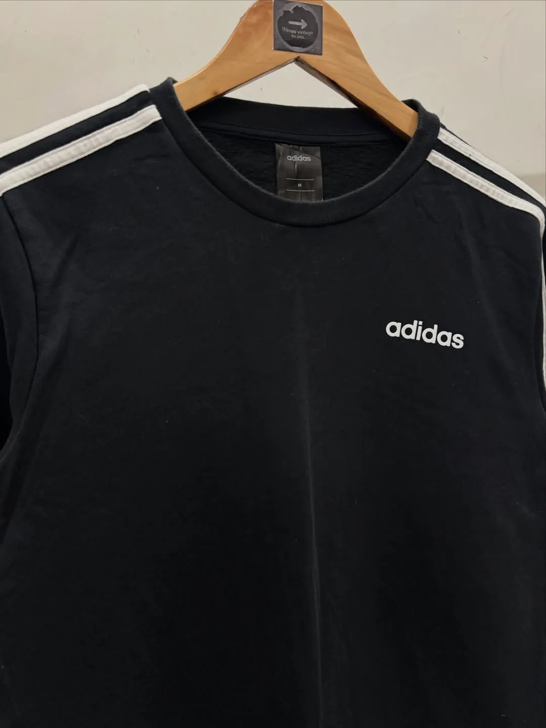 ADIDAS THREE STRIP BLACK SWEATSHIRT — photo 4