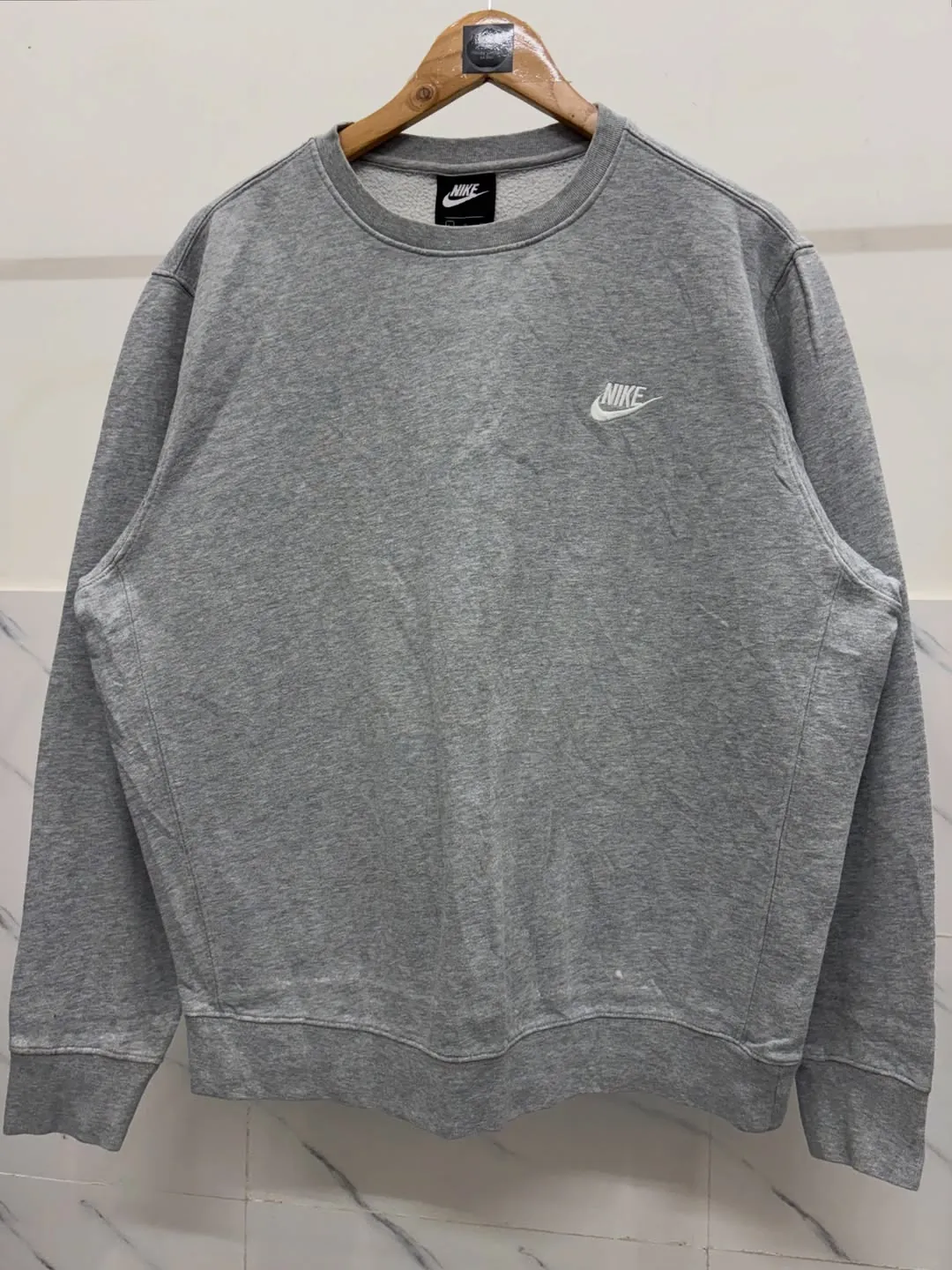 LIGHT GREY NIKE EMBROIDERY TICK SWEATSHIRT — photo 1